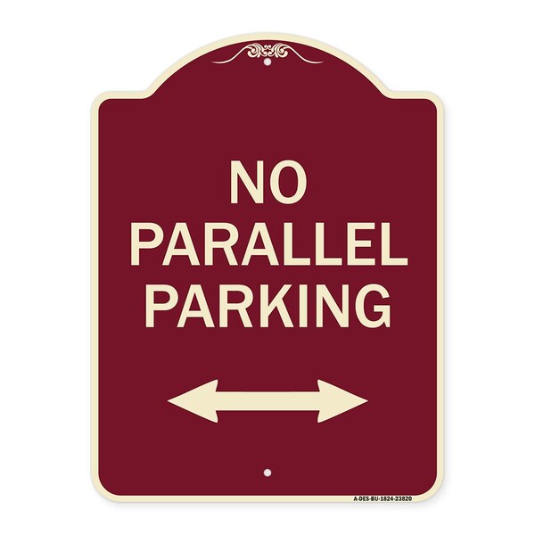 Signmission No Parallel Parking W/ Bidirectional Arrow Heavy-Gauge Aluminum Sign, 24" x 18", BU-1824-23820 A-DES-BU-1824-23820 - main